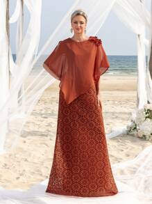Mother Of The Bride Dresses Elegant Dress - Rust Brown - View 8