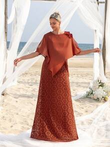 Mother Of The Bride Dresses Elegant Dress - Rust Brown - View 4