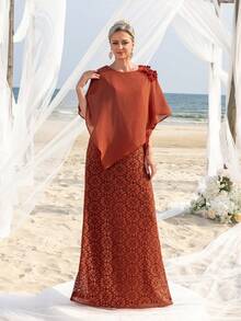 Mother Of The Bride Dresses Elegant Dress - Rust Brown - View 6