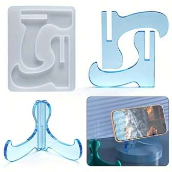 Epoxy Resin Phone Stand Silicone Mold, Asymmetrical Shape DIY Display Rack Mold, Home Decor Craft Resin Mold Kit