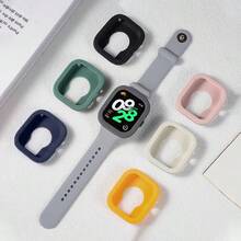 1pc Starlight Color Soft Silicone Protective Case, Compatible With Redmi Watch, Available In White, Black, Pink, Light Gray, Yellow, Dark Gray, Dark Green, Dark Blue, Mint Green, Purple
