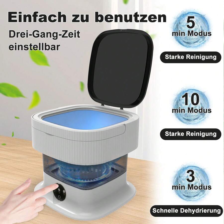Foldable Mini Washing Machine. 11L 2 In 1 Capacity Portable Mobile