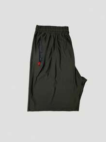 Plus Size Bermuda Men's Elastane Sports Men's Imported Quick-Drying Fabric With Zipper And Drawstring Waist Shorts - xanh quân đội - Xem 2