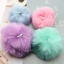 8cm Fluffy Pompon Ball Fluffy Pompom Large Multicolor Plush Pom Pom DIY For Crafts Garland Decorative Keyrings Garments Decor 4pcs/Bag