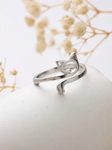 1 chiếc nhẫn hở hình mèo hoạt hình, phụ kiện ngón tay thiết kế động vật độc đáo thời trang dành cho cả nam và nữ, thích hợp để đeo hàng ngày, quà tặng sinh nhật, quà tặng kỷ niệm - Nhẫn mèo dễ thương - Xem 7