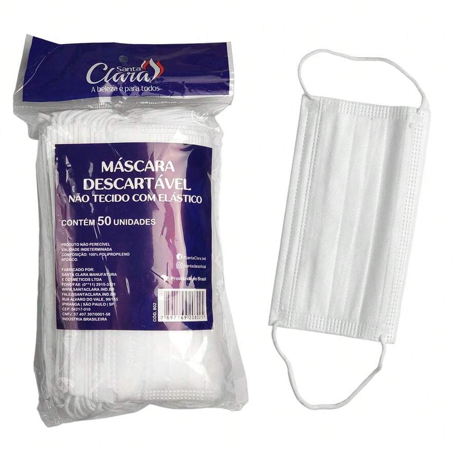 Disposable Face Mask With Elastic White 50 Units - 白色 - 查看 1