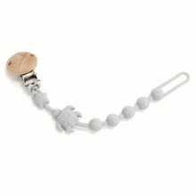 1pc New Cute Silicone Sea Turtle Pacifier Clip, Wooden Clip Design, No Pacifier Included, Silicone Material, Pink, Yellow, Beige - Multicolor - View 15