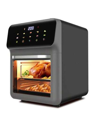 RAF 1pc New Smart Electric Air Fryer Large Capacity Light Wave Oven Oil Free Fryer Kitchen 360° Baking Visible Window Household Appliances