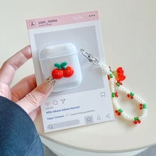 1 件时尚透明柔软硅胶 Cherry 耳机耳塞保护套，送给恋人和姐妹的礼物 - 無色 - 查看 4