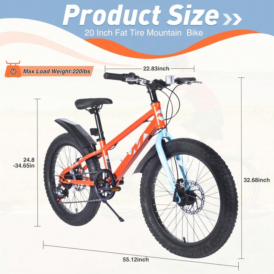 20Inch Bicycle, A FatTire Mountain Bike Suitable For Young People