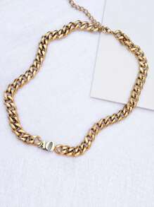 1 件 8 毫米链式字母铭牌项链不锈钢 DIY 个性化名字项链嘻哈潮流可定制名字简约日常风格，产品包括礼盒、情人节礼物、生日礼物、母亲节礼物、日常礼物 - 彩色 - 查看 8