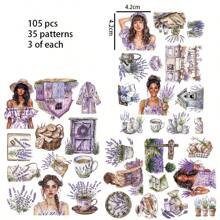 93-105 piezas Pegatinas temáticas de festivales estacionales con patrones de primavera, verano, otoño e invierno, con patrones de calabaza de cosecha navideña, patrones de terror de Halloween, patrones de lavanda, adecuadas para Navidad, tema de invierno, scrapbooking, diario chatarra, pegatinas para botellas, decoración de álbumes, manualidades de papel, decoración de reserva de aventuras.