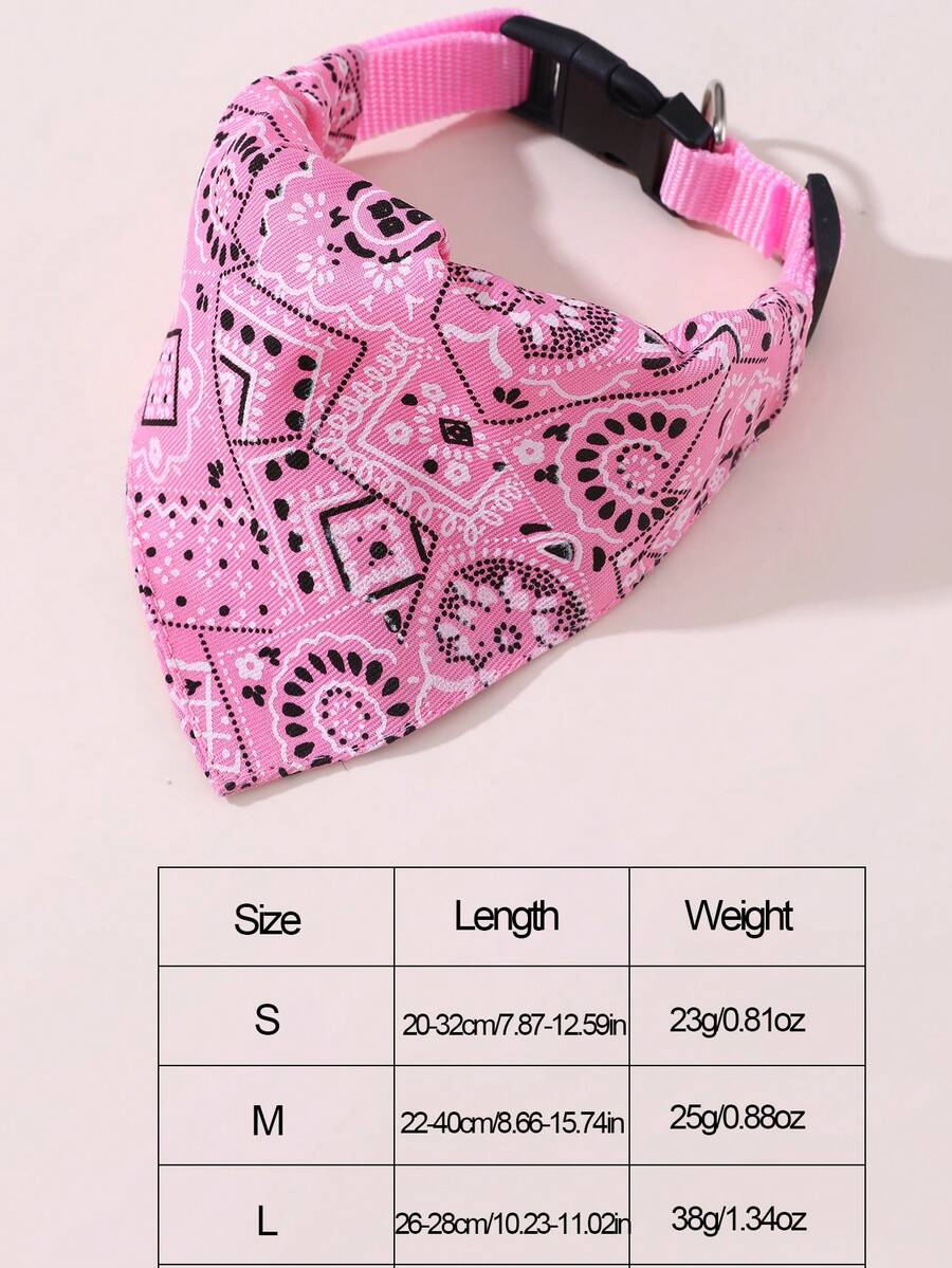 1pc Adjustable Printed PU Triangle Pet Bib For MediumSized Dogs