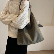 NYXIA Bộ 2 Túi Đeo Vai Da Lộn Phong Cách Cổ Điển, Bộ Túi Tote Trơn Màu Trơn Đơn Giản, Túi Xách Đi Làm Thời Trang Dung Tích Lớn Cho Nữ - Nhiều màu - Xem 13