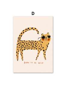 1pc Cartoon Mouse Cheetah Rabbit Bear Unicorn Wall Art Canvas Painting Nordic Posters And Prints Wall Pictures Baby Kids Room Decor No Frame