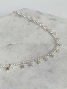 Choker Necklace And Star Bracelet Kit With 925 Silver Links Durability Up To 3 Months - 銀色 - 查看 10