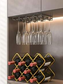 1 pieza Soporte para copas de vino tinto, sostenedor colgante de copas, estante para exhibir copas de vino invertidas, estantería de almacenamiento para copas para gabinete de vino - Multicolor - Ver 9