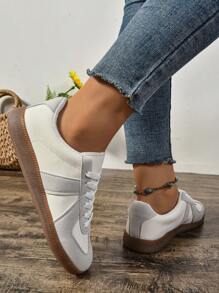 Giày thể thao cổ điển Unisex Retro Casual, giày trượt ván đa năng buộc dây mũi tròn - Màu Xám nhạt - Xem 6