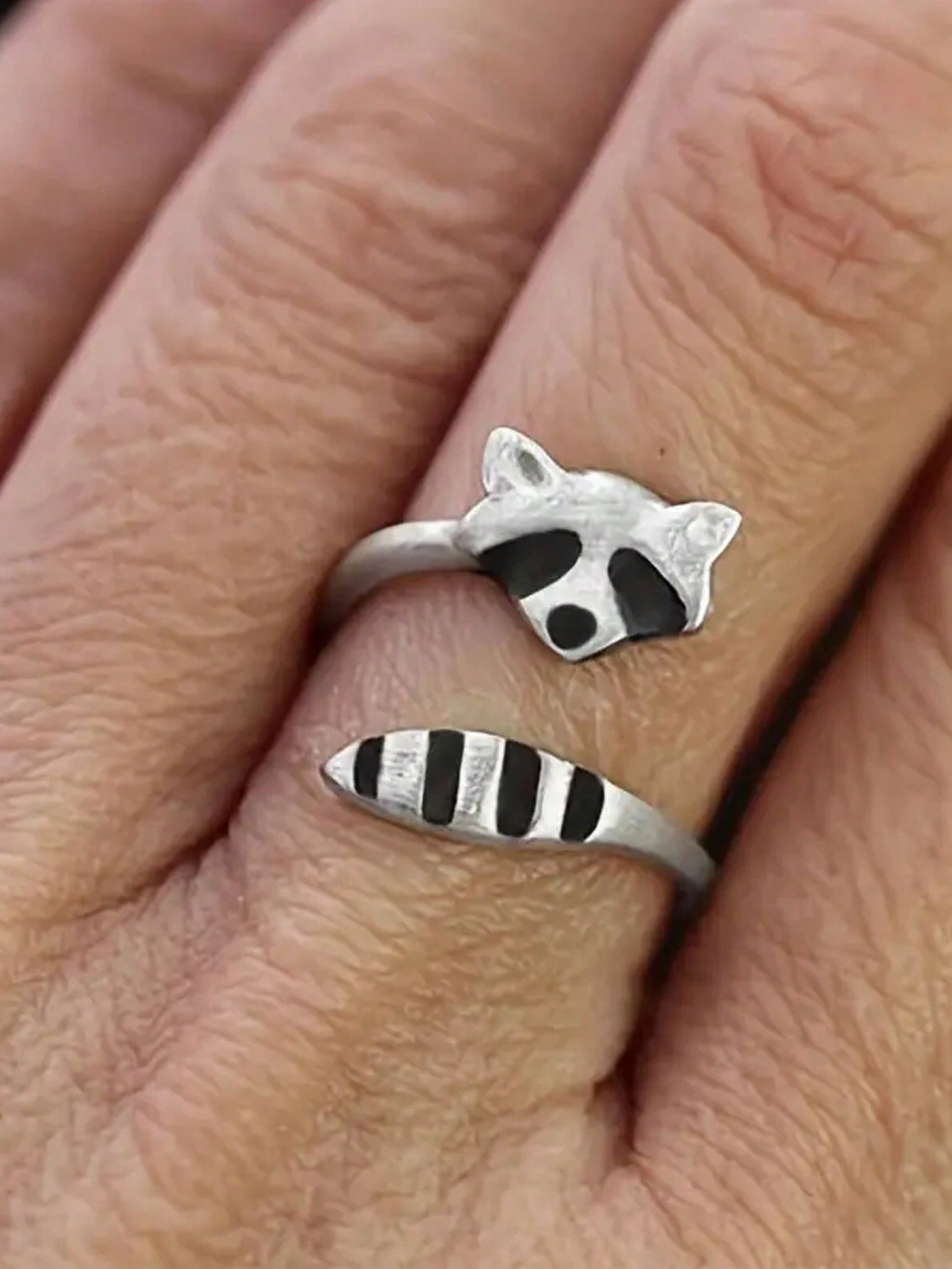 1 Pezzo Anello regolabile a fascia con motivo a procione come regalo di gioielli per donna