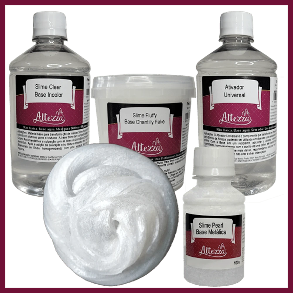 Kit Transparent Glue 500g + Activator For Universal Slime 500ml + Fluffy Chantilly 400g Altezza Altezza - Super Premium Complete Slime - Creative DIY Slimes Factory - Complete Slime Kit - Making Slimes - Offer - Special Promotion - 套裝+珍珠100g - 查看 1