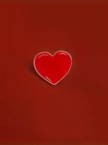 1pc Fashion Heart Shaped Brooch, Metal Badge Suitable For Backpack, Clothing, Hat Accessory