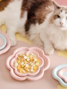 1 件手绘猫碗，陶瓷宠物食品/水碗，适用于猫湿粮/干粮、零食、小吃 - 彩色 - 查看 3