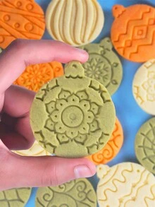 Bộ 10 khuôn cắt bánh quy hình đồ trang trí Giáng sinh, khuôn in 3D, dụng cụ nướng bánh - Nhiều màu - Xem 3