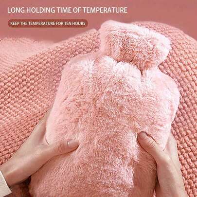 1个注水式热水袋，仿毛皮套，女童加热垫，暖肚子，热水袋，小号，便携式注水，暖手宝，可清洗热水袋，暖手宝（由于批次不同，线条和颜色可能略有差异。由此造成的不便，敬请谅解。）