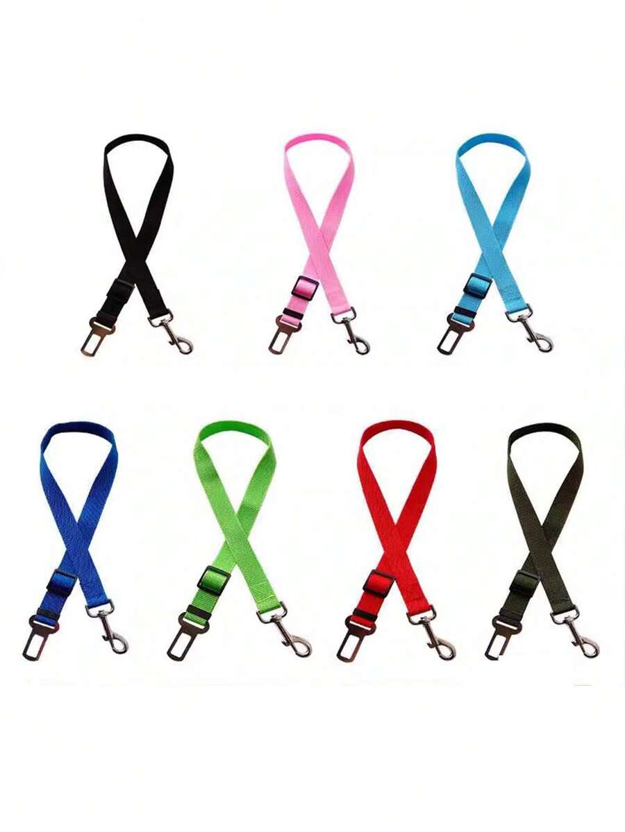 1pc Retractable Adjustable Pet Car Seatbelt Leash Harness, Dog Vehicle