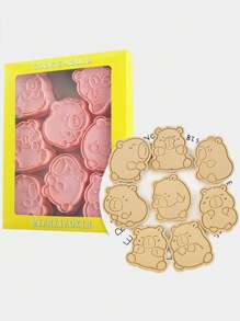 Juego de 8 moldes para galletas con diseño de Capibara de dibujos animados, molde de cortar galletas de mantequilla y masa quebrada en 3D, molde para hornear fondant - Multicolor - Ver 10