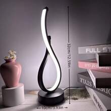 1入組3色暖光LED螺旋桌燈，適用於KTV，咖啡店，臥室床邊裝飾和夜燈，USB供電 - 黑色 - 查看 18