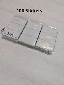 100pcs Solid Color Thermal Transfer Printing Paper Stickers Self-Adhesive 20*70mm/40*80mm/100*100mm Barcode Labels Scale Paper Thermal Printer Paper,Christmas - White - View 14