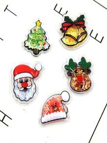 1 件混合梦幻透明发饰 - 闪光星星、圣诞树、圣诞老人铃铛、鹿发夹、发饰 - 彩色 - 查看 9