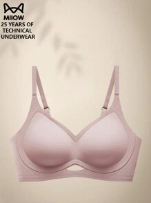 MIIOW 无缝胸罩，适合小胸女性，聚拢，软杯支撑，乳房提升 - 淺粉色 - 查看 1