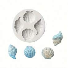 1 Khuôn sô cô la silicon hình vỏ sò, 4 thiết kế vỏ sò, Khuôn nướng nhựa Epoxy, Thích hợp cho đúc thủ công - 1 cái khuôn silicon vỏ - Xem 7