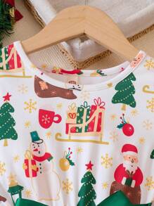 Vestido de Tule com Estampa de Elementos Fofos para Meninas, Outono/Inverno