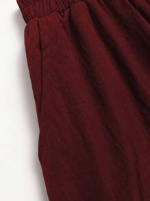 Women's Bubble Skirt Elastic Waist With Pockets Solid A-Line Long Skirts