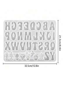 1 件字母树脂模具，带环氧树脂孔的反向字母硅胶模具，带孔的字母模具适用于树脂 DIY 钥匙扣珠宝吊坠装饰 - 白色 - 查看 4