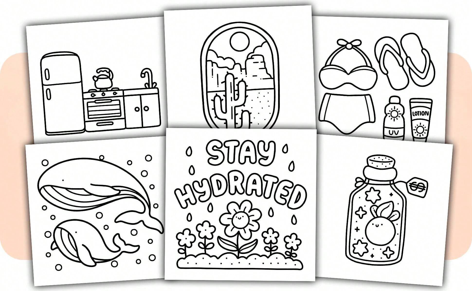 Stress Relief Coloring Book For Adults And Kids, Bold And Easy, Simple
