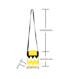 2Pcs/SET Women's Geometric Pattern Hook Needle Woven Mobile Phone Bag, Fashion Multi -Function Cross -Body Bag, Must Be Necessary For Portable Travel, Suitable For Placing Mobile Phones Or Other Small Items. - 黃色+橙色 - 查看 6