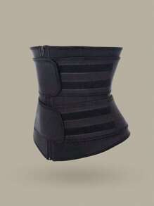 1 pezzo Modellatore vita da donna, Cintura dimagrante per esercizi, Corsetto aderente con assorbimento del sudore e doppia fibbia, Indumento modellante, Cintura yoga per vita, Cintura in plastica per sudorazione, Cintura bundle vita, Corsetto con protezione vita per sport da donna - nero - Visualizzare 8