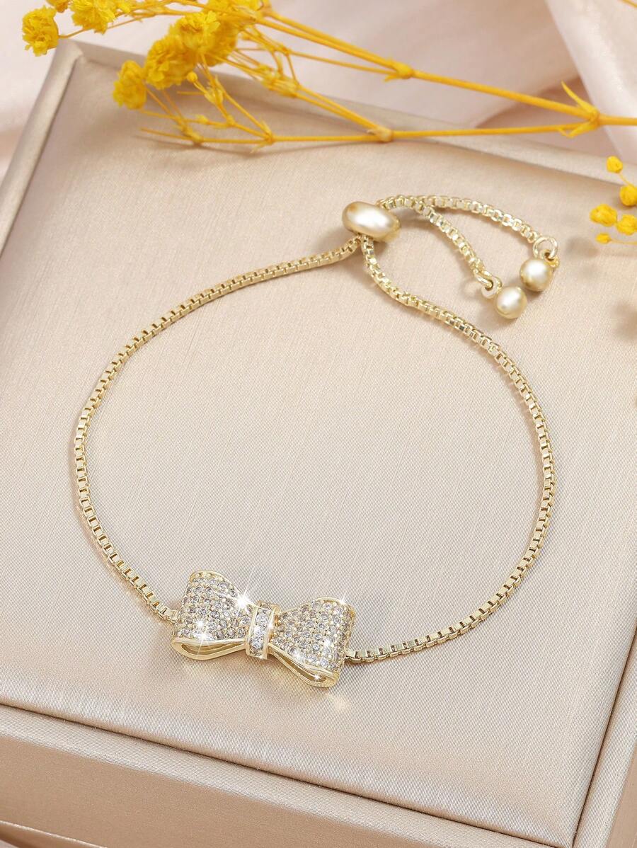 rakol 1 件简约银色方晶锆石装饰手链