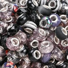 30pcs 9*14mm 9 Style Assortment Colorful Mixed Resin European Large Hole Beads Spacer Beads Rhinestone Craft Beads For DIY Charms Necklace Bracelet Jewelry Making Pen Bead - Multicolor - View 20