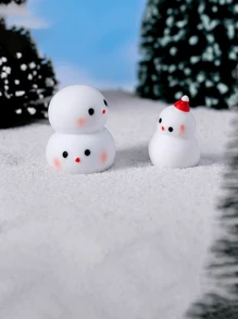 1 件可爱卡通圣诞雪人小雕像微景观雪球 DIY 装饰配件桌面装饰品 - 彩色 - 查看 3