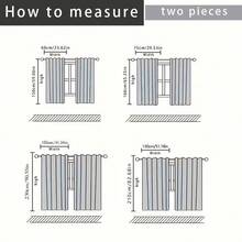 2 件装绿色圣诞老人圣诞树驯鹿印花图案环形遮光窗帘 - 杆袋设计，保护隐私，编织，易于护理，适用于卧室、客厅、浴室和其他日常装饰 - 彩色 - 查看 7