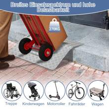 Threshold Ramp Wheelchair Ramp Threshold Ramp, Aluminum Ramp Wheelchair, Threshold Bridge Non-Slip, Curb Ramp Portable With Handles, Load Capacity 270 Kg - 80 X 70 X 10 cm - View 5