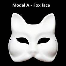 DIY 可绘制猫面具，视野清晰 - 圣诞节和角色扮演派对 | PVC 动物脸服装配饰 - 彩色 - 查看 9