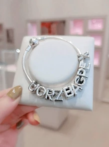 1 Pieza Elegante de Abalorios con 26 Letras para Mujeres a Juego con Pulseras y Brazaletes, Joyería DIY, Regalo de Aniversario, Fina Joyería para Damas