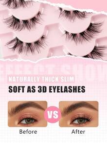 7 Cặp Lông Mi Mắt Mèo Trong Suốt Mi Chùm Nhẹ Mỏng Tự Nhiên 3D Lông Mi Giả - Lông mi  mắt mèo - Xem 3