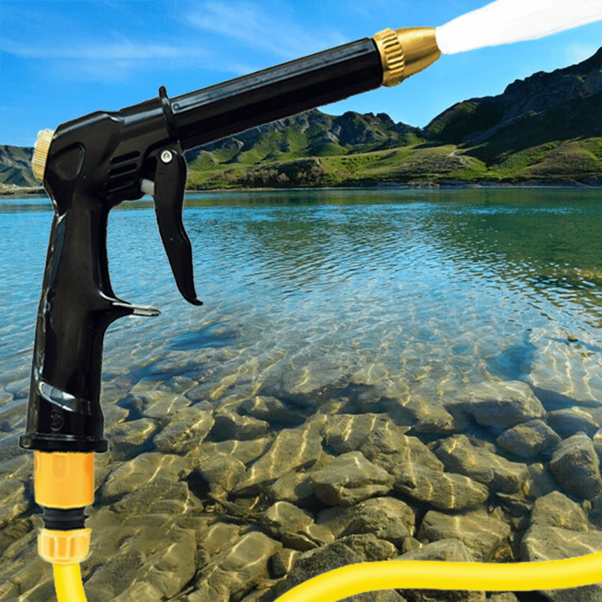 1pc High-Pressure Car Wash Water Gun/Hose Connection Port Is Universal In Europe And America, Easy To Use, Versatile Christmas Cleaning Tool For Garden Watering, Cleaning, Car Washing, Irrigation, Lawn And Other Purposes - Multicolor - View 11